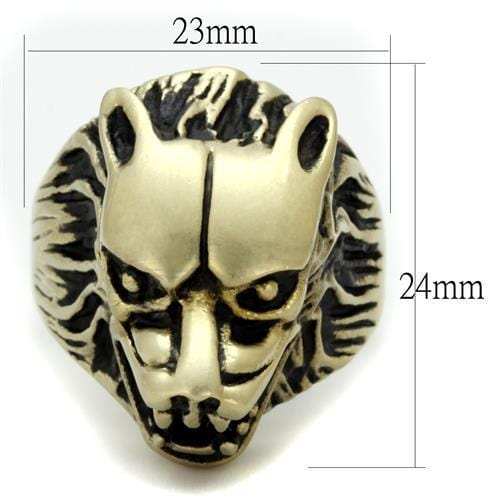 TK2462 - IP Antique Copper Stainless Steel Ring with Epoxy in Jet - Alamode - Flyclothing LLC