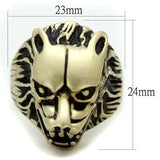 TK2462 - IP Antique Copper Stainless Steel Ring with Epoxy in Jet - Alamode - Flyclothing LLC