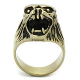 TK2462 - IP Antique Copper Stainless Steel Ring with Epoxy in Jet - Alamode - Flyclothing LLC