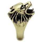 TK2462 - IP Antique Copper Stainless Steel Ring with Epoxy in Jet - Alamode - Flyclothing LLC