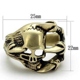 TK2464 - IP Antique Copper Stainless Steel Ring with Epoxy in Jet - Alamode - Flyclothing LLC