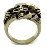 TK2464 - IP Antique Copper Stainless Steel Ring with Epoxy in Jet - Alamode - Flyclothing LLC
