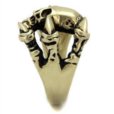TK2464 - IP Antique Copper Stainless Steel Ring with Epoxy in Jet - Alamode - Flyclothing LLC