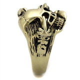 TK2464 - IP Antique Copper Stainless Steel Ring with Epoxy in Jet - Alamode - Flyclothing LLC
