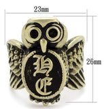 TK2465 - IP Antique Copper Stainless Steel Ring with Epoxy in Jet - Alamode - Flyclothing LLC