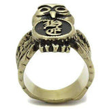 TK2465 - IP Antique Copper Stainless Steel Ring with Epoxy in Jet - Alamode - Flyclothing LLC