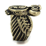 TK2465 - IP Antique Copper Stainless Steel Ring with Epoxy in Jet - Alamode - Flyclothing LLC