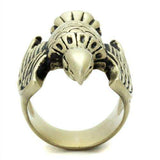 TK2466 - IP Antique Copper Stainless Steel Ring with Epoxy in Jet - Alamode - Flyclothing LLC