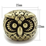 TK2468 - IP Antique Copper Stainless Steel Ring with Epoxy in Jet - Alamode - Flyclothing LLC