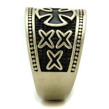 TK2469 - IP Antique Copper Stainless Steel Ring with Epoxy in Jet - Alamode - Flyclothing LLC