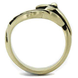 TK2470 - IP Antique Copper Stainless Steel Ring with Epoxy in Jet - Alamode - Flyclothing LLC