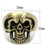 TK2472 - IP Antique Copper Stainless Steel Ring with Epoxy in Jet - Alamode - Flyclothing LLC