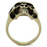 TK2472 - IP Antique Copper Stainless Steel Ring with Epoxy in Jet - Alamode - Flyclothing LLC