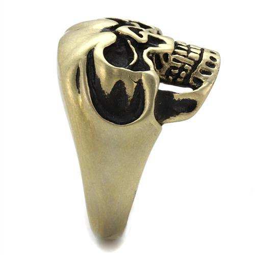 TK2472 - IP Antique Copper Stainless Steel Ring with Epoxy in Jet - Alamode - Flyclothing LLC