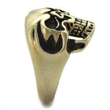 TK2472 - IP Antique Copper Stainless Steel Ring with Epoxy in Jet - Alamode - Flyclothing LLC