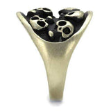 TK2473 - IP Antique Copper Stainless Steel Ring with Epoxy in Jet - Alamode - Flyclothing LLC