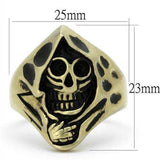 TK2474 - IP Antique Copper Stainless Steel Ring with Epoxy in Jet - Alamode - Flyclothing LLC