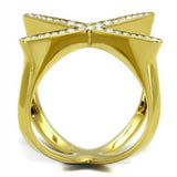 TK2497 - IP Gold(Ion Plating) Stainless Steel Ring with Top Grade Crystal in Clear - Alamode - Flyclothing LLC