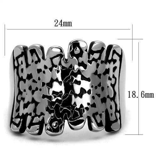 TK2500 - High polished (no plating) Stainless Steel Ring with Epoxy in Jet - Alamode - Flyclothing LLC