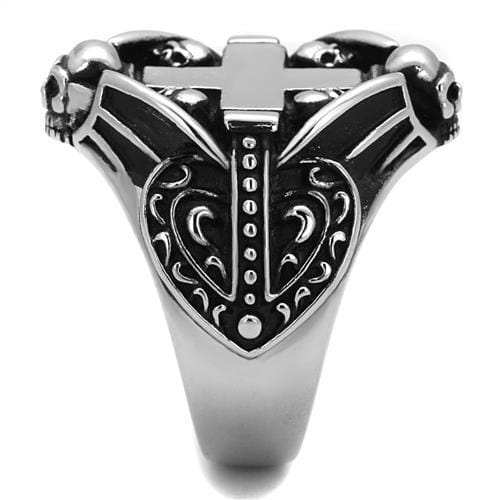 TK2506 - High polished (no plating) Stainless Steel Ring with Epoxy in Jet - Alamode - Flyclothing LLC