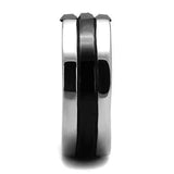 TK2516 - High polished (no plating) Stainless Steel Ring with Top Grade Crystal in Jet - Alamode - Flyclothing LLC