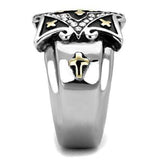 TK2517 - Two-Tone IP Gold (Ion Plating) Stainless Steel Ring with Top Grade Crystal in Clear - Alamode - Flyclothing LLC