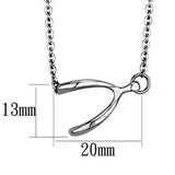 TK2529 - High polished (no plating) Stainless Steel Chain Pendant with No Stone - Alamode - Flyclothing LLC