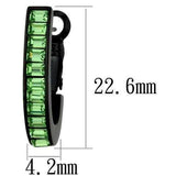TK2534 - IP Black(Ion Plating) Stainless Steel Earrings with Top Grade Crystal in Peridot - Alamode - Flyclothing LLC