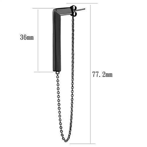 TK2535 - IP Light Black (IP Gun) Stainless Steel Earrings with No Stone - Alamode - Flyclothing LLC