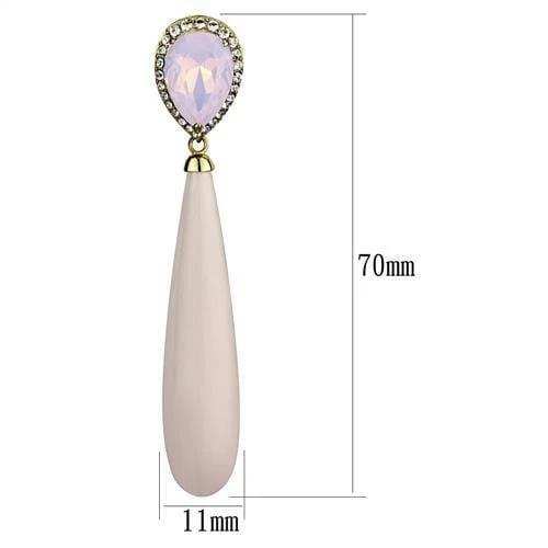 TK2543 - IP Gold(Ion Plating) Stainless Steel Earrings with Top Grade Crystal in Light Rose - Alamode - Flyclothing LLC