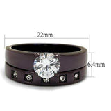TK2547 - IP Dark Brown (IP coffee) Stainless Steel Ring with AAA Grade CZ in Clear - Alamode - Flyclothing LLC