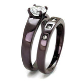 TK2547 - IP Dark Brown (IP coffee) Stainless Steel Ring with AAA Grade CZ in Clear - Alamode - Flyclothing LLC
