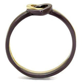 TK2548 - IP Gold & IP Dark Brown (IP coffee) Stainless Steel Ring with No Stone - Alamode - Flyclothing LLC