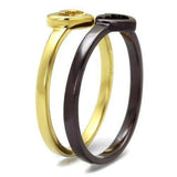 TK2548 - IP Gold & IP Dark Brown (IP coffee) Stainless Steel Ring with No Stone - Alamode - Flyclothing LLC
