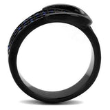 TK2549 - IP Black(Ion Plating) Stainless Steel Ring with Top Grade Crystal in Multi Color - Alamode - Flyclothing LLC