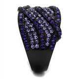 TK2551 - IP Black(Ion Plating) Stainless Steel Ring with Top Grade Crystal in Multi Color - Alamode - Flyclothing LLC