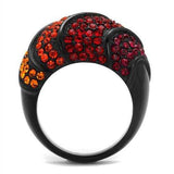 TK2553 - IP Black(Ion Plating) Stainless Steel Ring with Top Grade Crystal in Multi Color - Alamode - Flyclothing LLC
