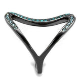 TK2557 - IP Light Black (IP Gun) Stainless Steel Ring with Top Grade Crystal in Multi Color - Alamode - Flyclothing LLC