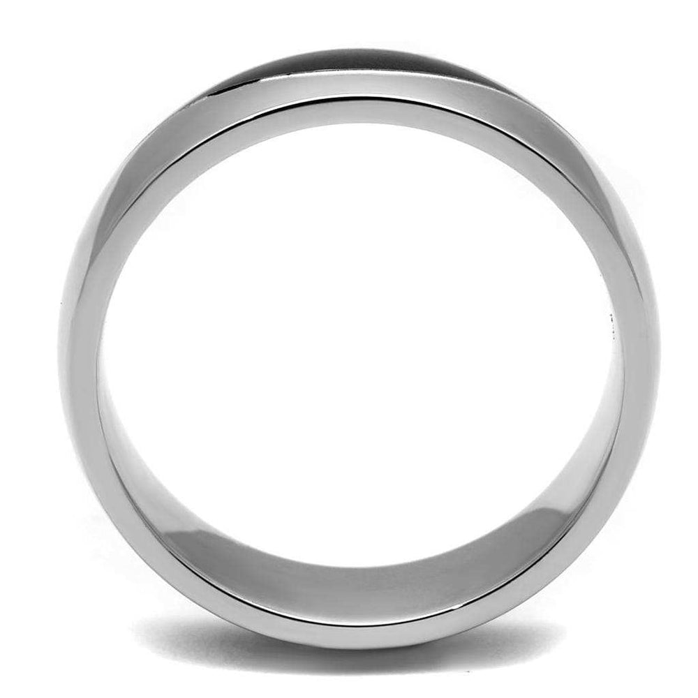 TK2567 - Two-Tone IP Black (Ion Plating) Stainless Steel Ring with No Stone - Alamode - Flyclothing LLC