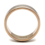 TK2569 - Two-Tone IP Rose Gold Stainless Steel Ring with No Stone - Alamode - Flyclothing LLC