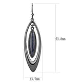 TK2577 - IP Light Black (IP Gun) Stainless Steel Earrings with Blue Sand in Montana - Alamode - Flyclothing LLC