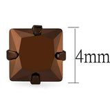 TK2582 - Two Tone IP Light Brown (IP Light coffee) Stainless Steel Earrings with AAA Grade CZ in Light Coffee - Alamode - Flyclothing LLC