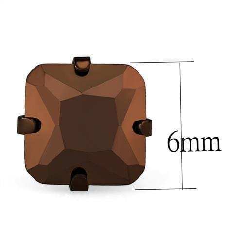 TK2584 - Two Tone IP Light Brown (IP Light coffee) Stainless Steel Earrings with AAA Grade CZ in Light Coffee - Alamode - Flyclothing LLC