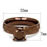 TK2595 - IP Coffee light Stainless Steel Ring with AAA Grade CZ in Light Coffee - Alamode - Flyclothing LLC