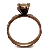 TK2595 - IP Coffee light Stainless Steel Ring with AAA Grade CZ in Light Coffee - Alamode - Flyclothing LLC