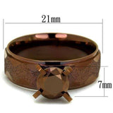 TK2596 - IP Coffee light Stainless Steel Ring with AAA Grade CZ in Light Coffee - Alamode - Flyclothing LLC