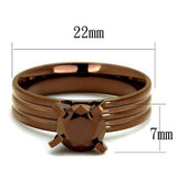 TK2597 - IP Coffee light Stainless Steel Ring with AAA Grade CZ in Light Coffee - Alamode - Flyclothing LLC