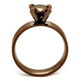 TK2597 - IP Coffee light Stainless Steel Ring with AAA Grade CZ in Light Coffee - Alamode - Flyclothing LLC