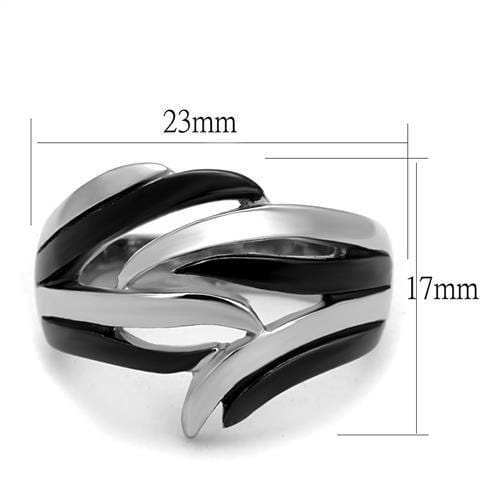 TK2605 - Two-Tone IP Black (Ion Plating) Stainless Steel Ring with No Stone - Alamode - Flyclothing LLC