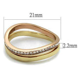 TK2613 - IP Gold & IP Rose Gold (Ion Plating) Stainless Steel Ring with Top Grade Crystal in Clear - Alamode - Flyclothing LLC